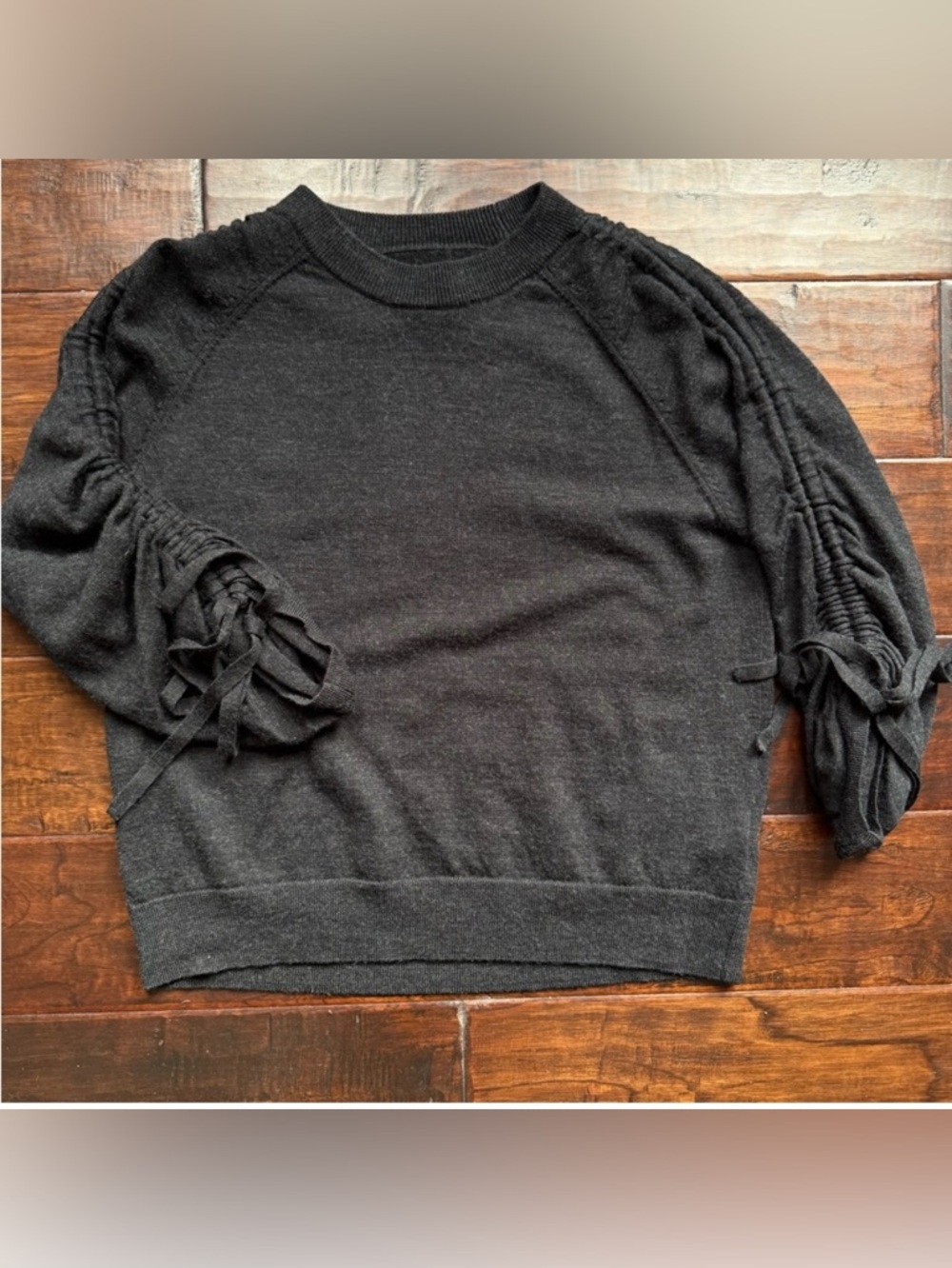 All Saints Dark Grey Ero Merino Wool Sweater